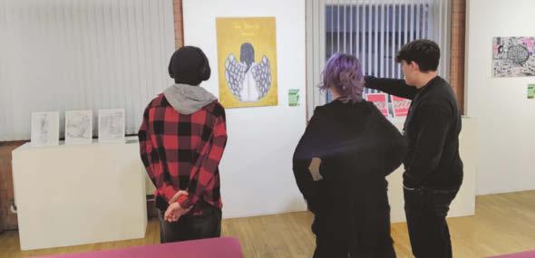 Students and staff showcasing artworks at shows