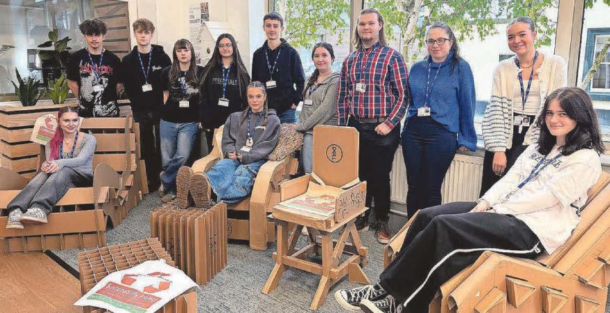 Students boxing clever to make sustainable furniture out of cardboard