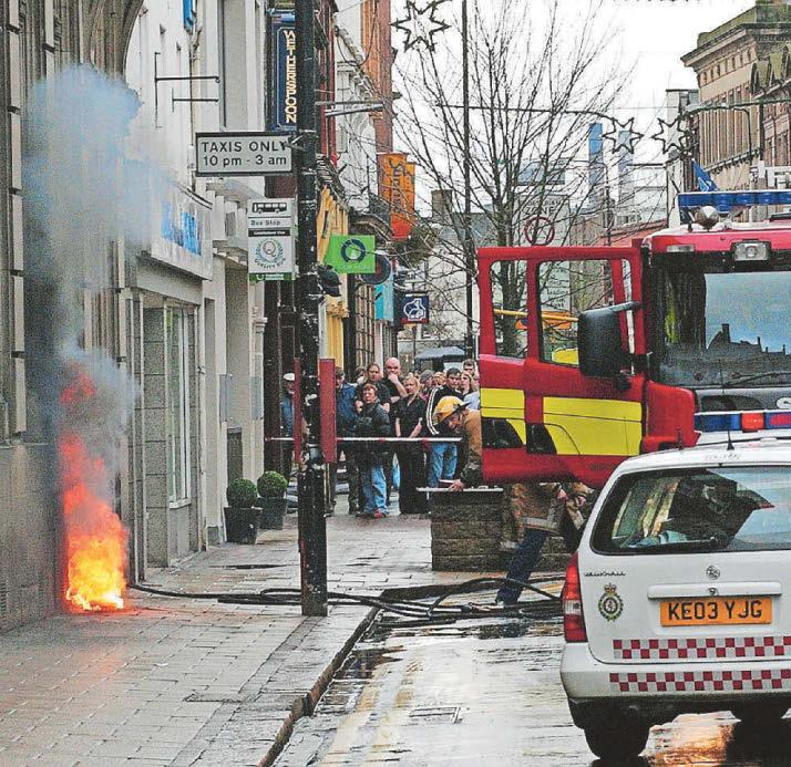 Flames shot from path as electrical fire closed firms
