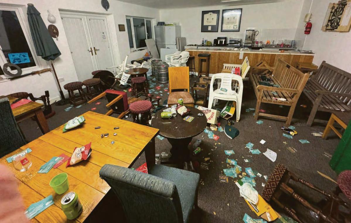 Vandals wreck cricket club and empty its bar