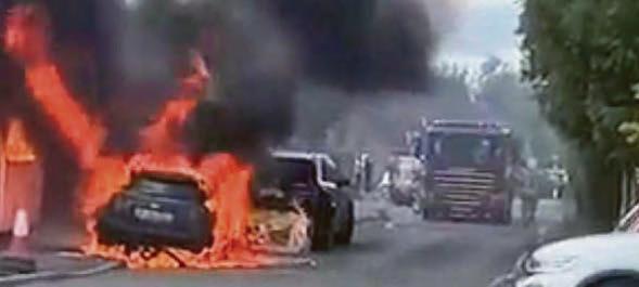 Firefighters' timely arrival after car blaze spread to house