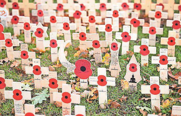 Field of Remembrance adorned by thousands of messages for fallen