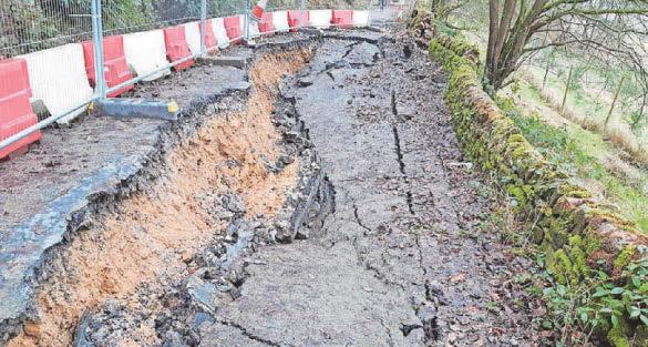 Council's £7m pledge to repair landslip roads currently closed