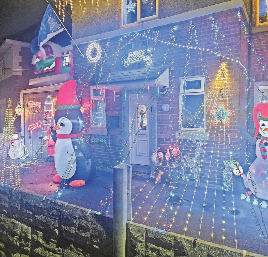 Dad flicks the switch on Christmas light show to support school plans