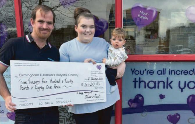 Couple raise £3,400 for care unit in memory of twins