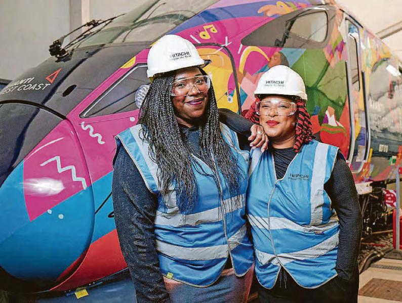 Seven carriages of artwork rolls onto rail network