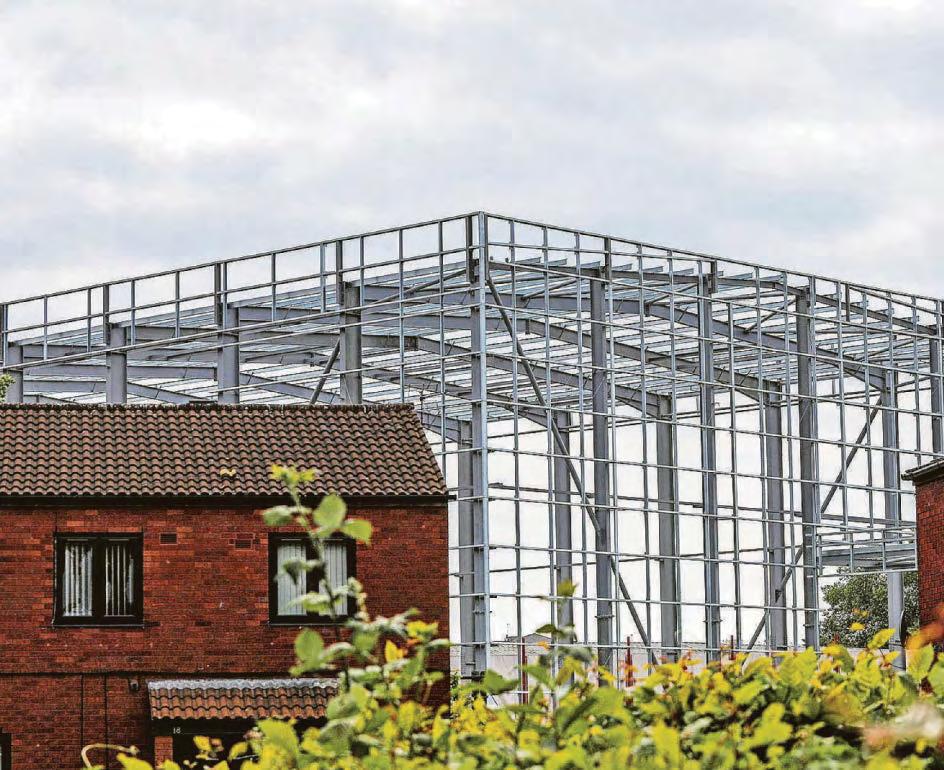 65ft warehouse looms over new family home