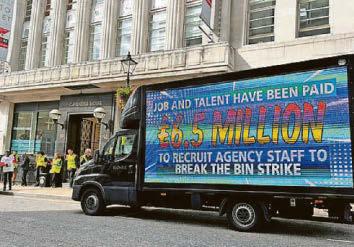 Union protests outside job agency keeping bin lorries on city roads