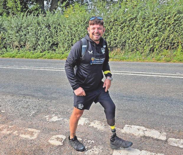 Soldier who lost his leg finishes 250-mile hike