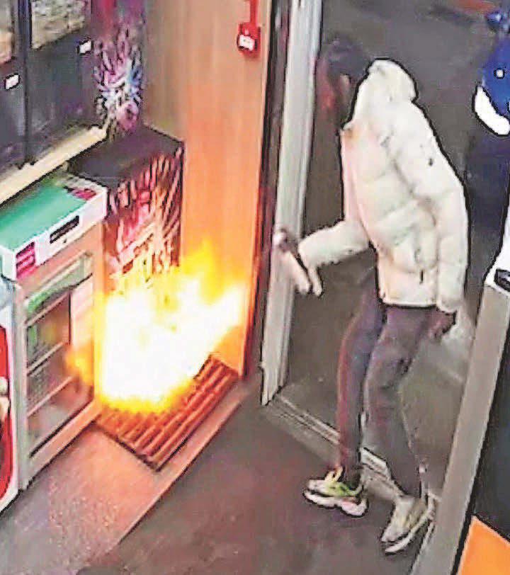 Moment of madness at blaze risk petrol station