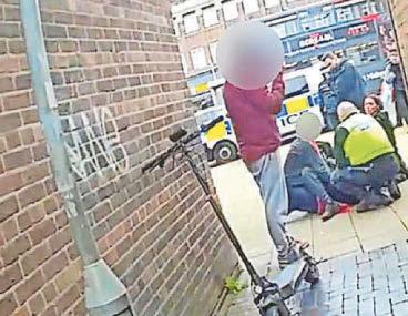 Illegal e-scooter rider arrested after crashing into police officer
