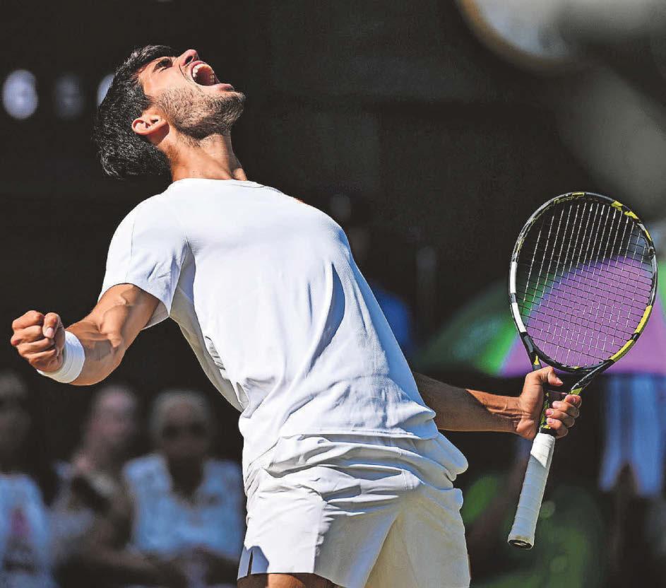 Alcaraz roars into final to keep Wimbledon hat-trick bid alive