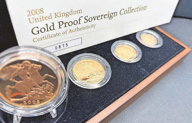 Collection of gold sovereigns