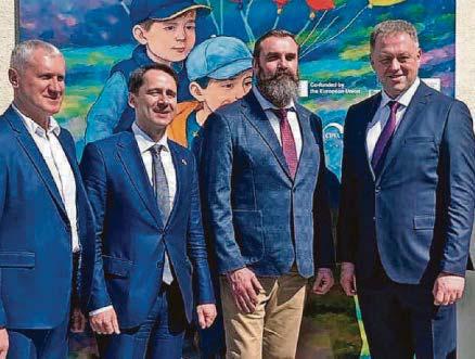 Byrne visits Kyiv rocket attack site