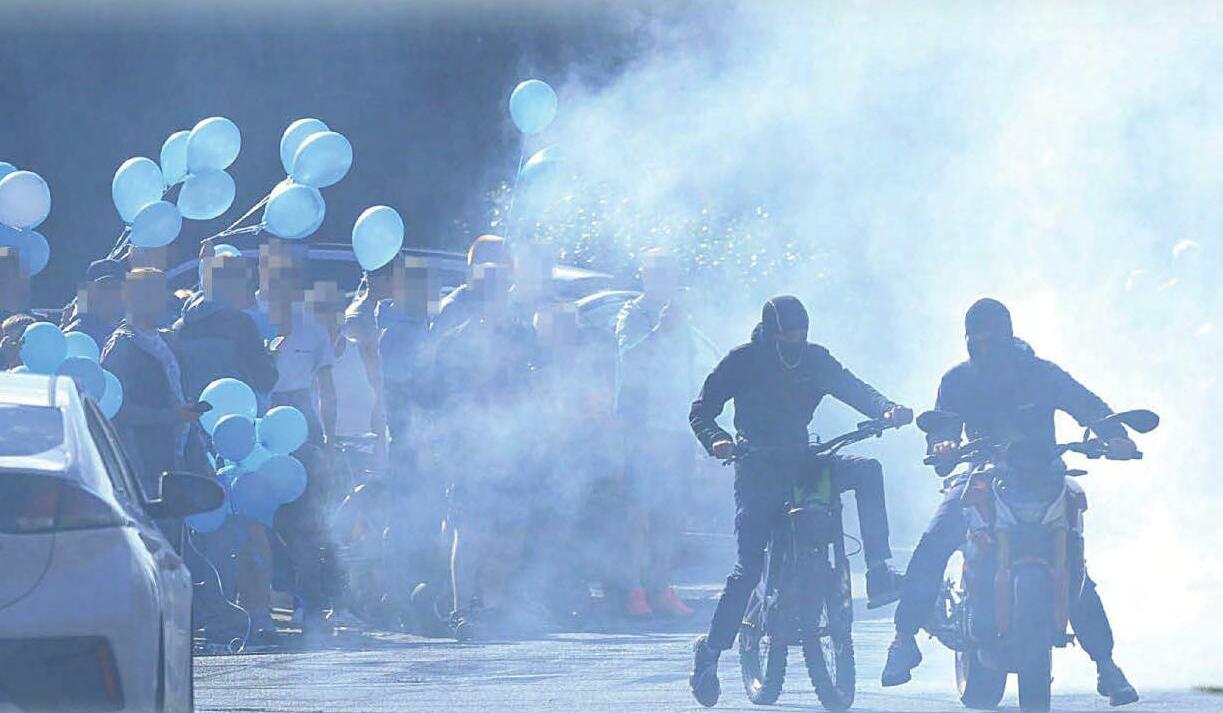 Burnouts & balloons for 'hit & run feud victim'