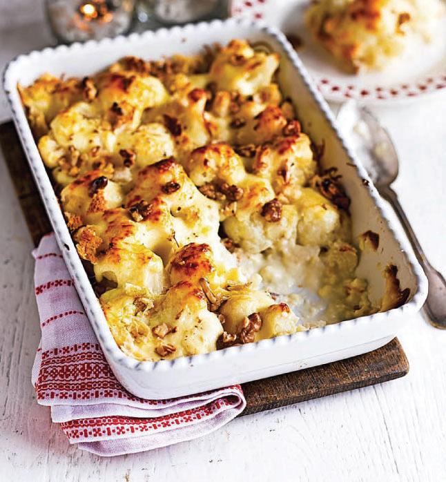 Cauliflower cheese with walnuts & crumbs