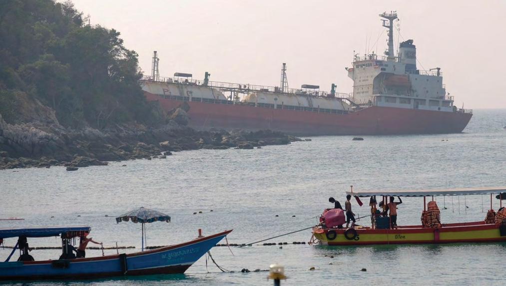 LPG tanker runs aground