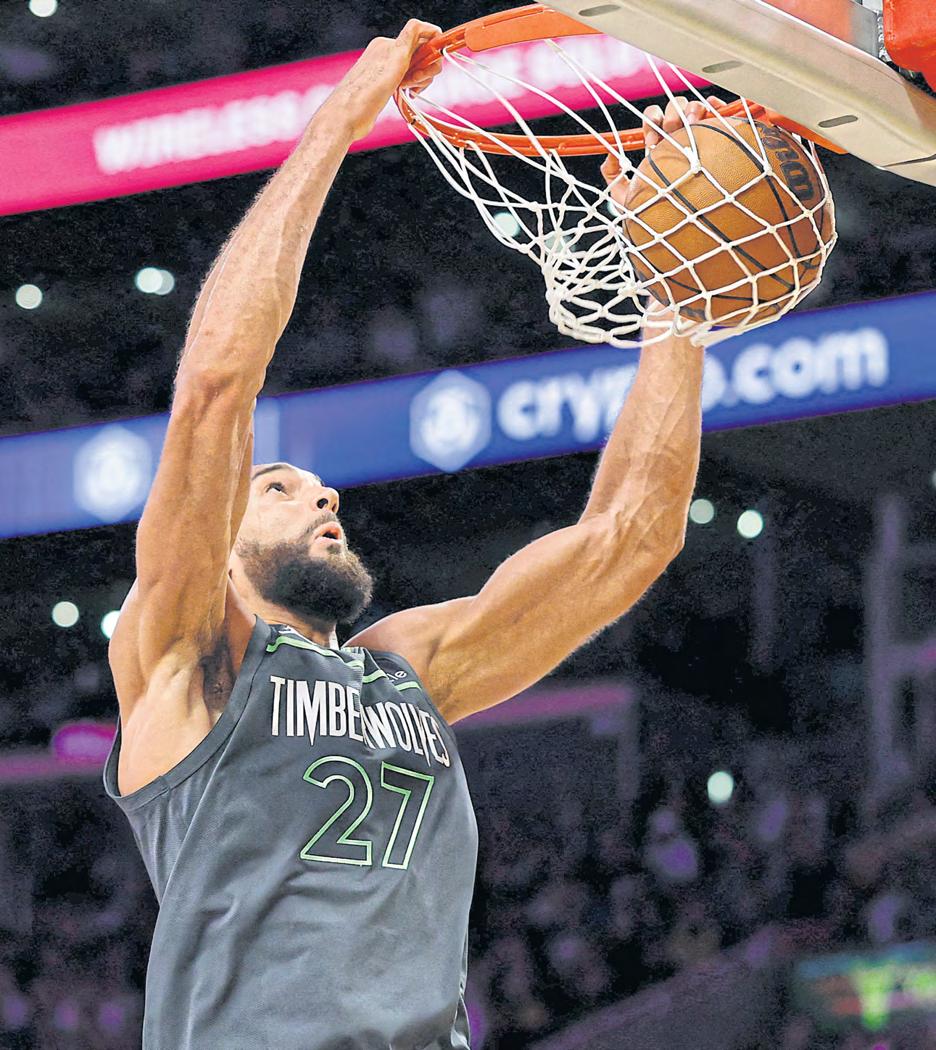 Gobert, Wolves gobble up Lakers
