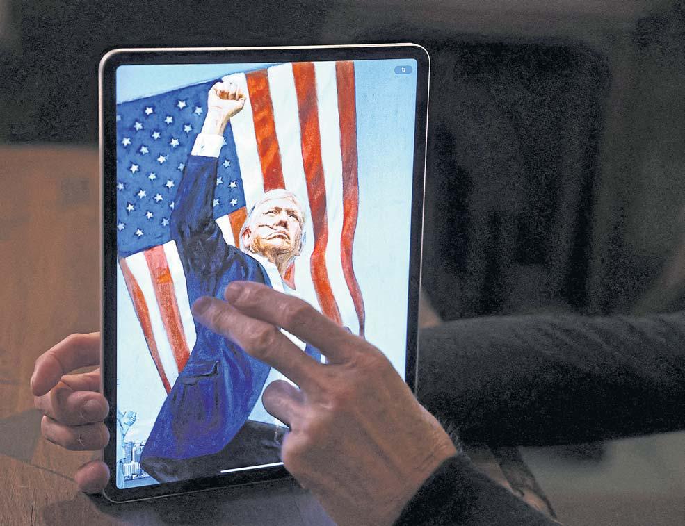 Artist behind Donald Trump portrait says he hopes it brings peace