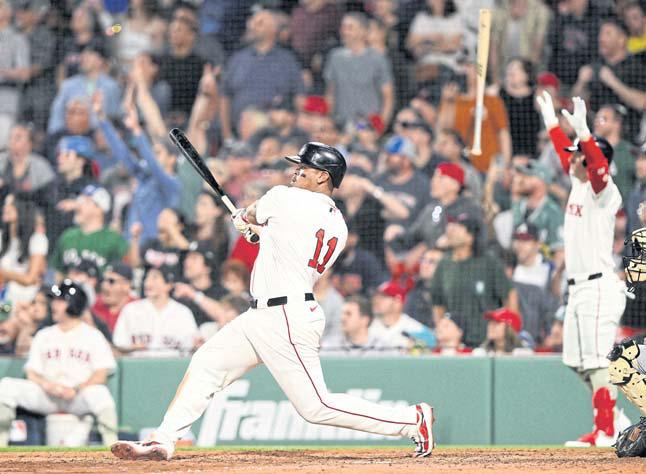 Red Sox rally, walk off on Devers' homer