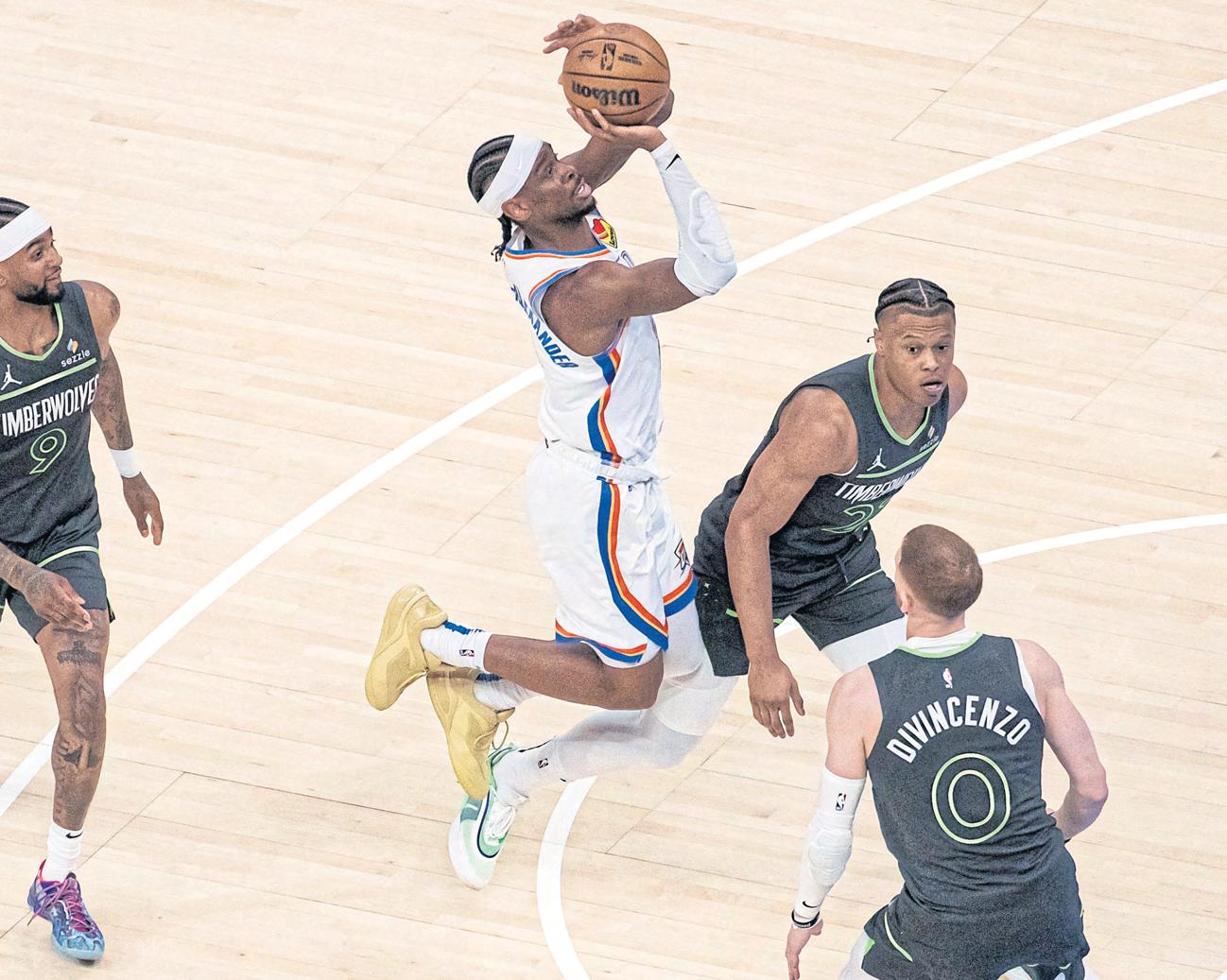 Sizzling Shai tames toothless Wolves