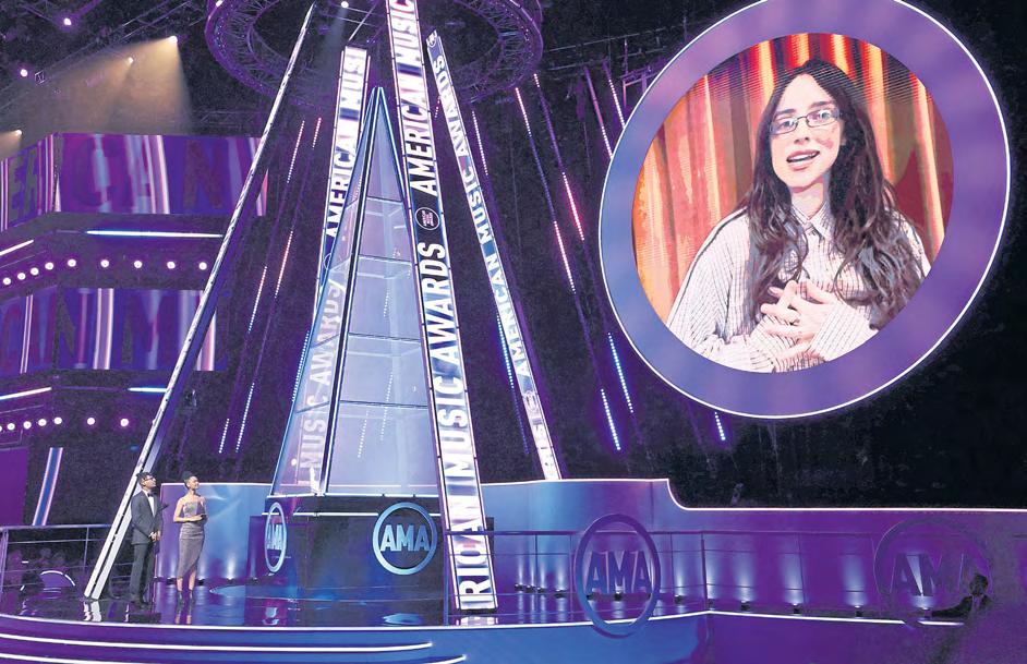 Billie Eilish scoops top prize at AMAs in Vegas