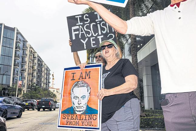 Musk left the White House, but Tesla protesters aren't done