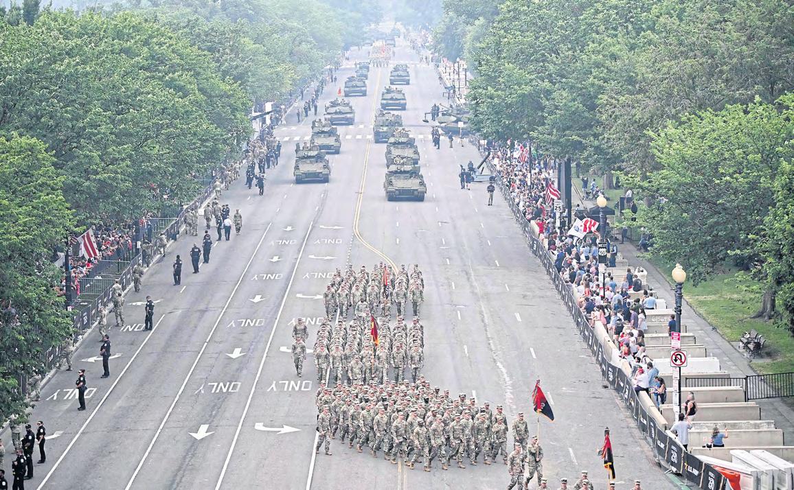 Trump flexes military might at US parade
