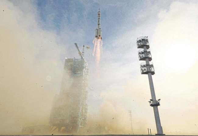 First emergency mission to space station blasts off