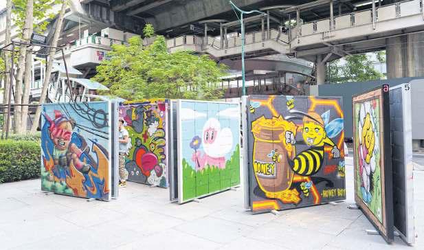 Graffiti artists transform Phloenchit neighbourhood for ‘Make A Mark’