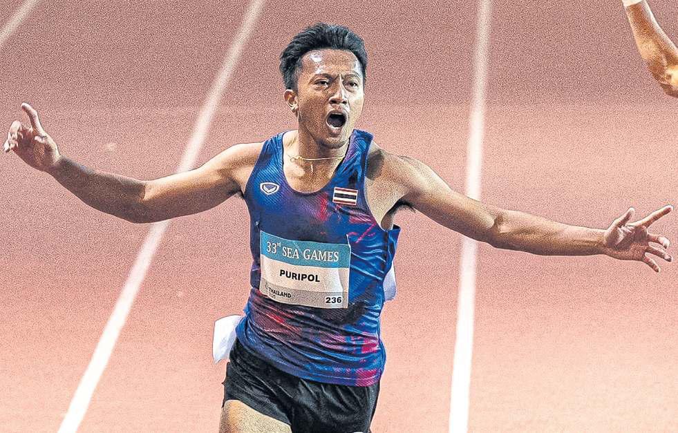 Sprint king Puripol sets track ablaze