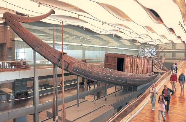 Egypt's grand museum begins live restoration of ancient boat