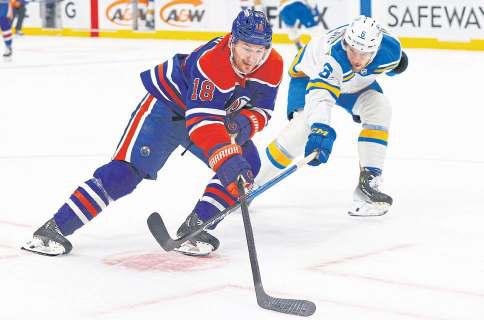Hyman double, Ingram shutout power Oilers past Blues