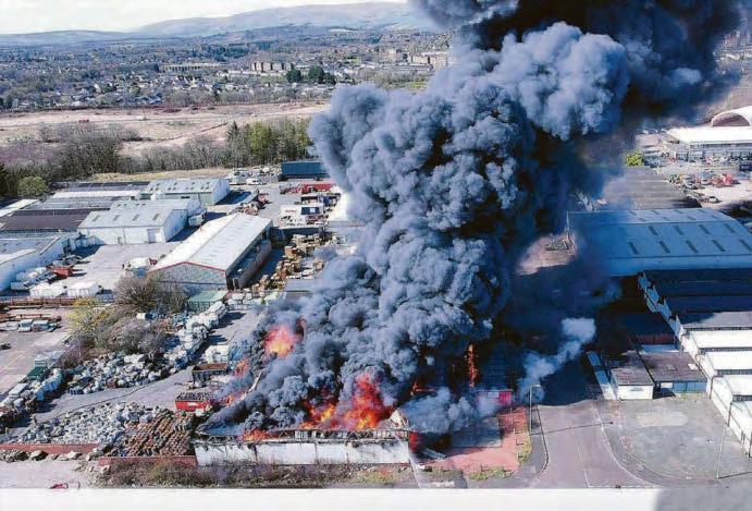 Six injured in huge blaze at works site