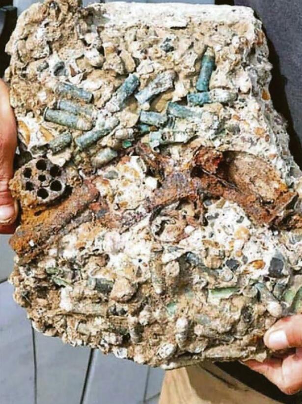 WW1 gun and bullets are found in concrete