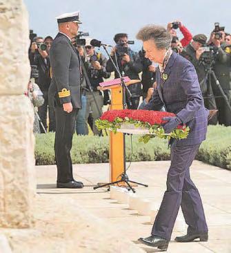 Princess Royal's solemn tribute to Gallipoli heroes