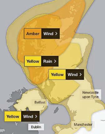 'Danger to life' warning with 95mph Storm Amy closing in