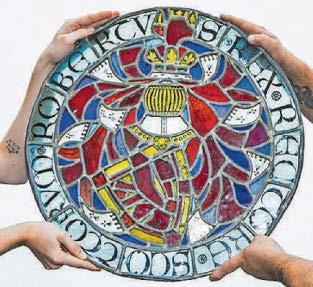 Top glass... £20 antique may be king's window 'Relic' of Robert the Bruce