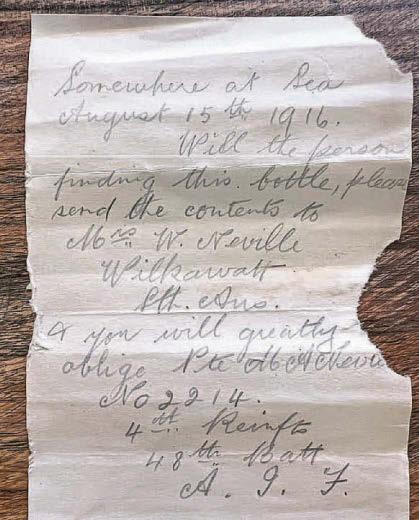 The miracle in a bottle! Letters from 1916 found
