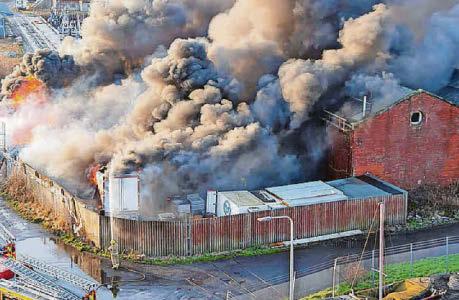 House-shaking explosion and huge fire in Methil harbour