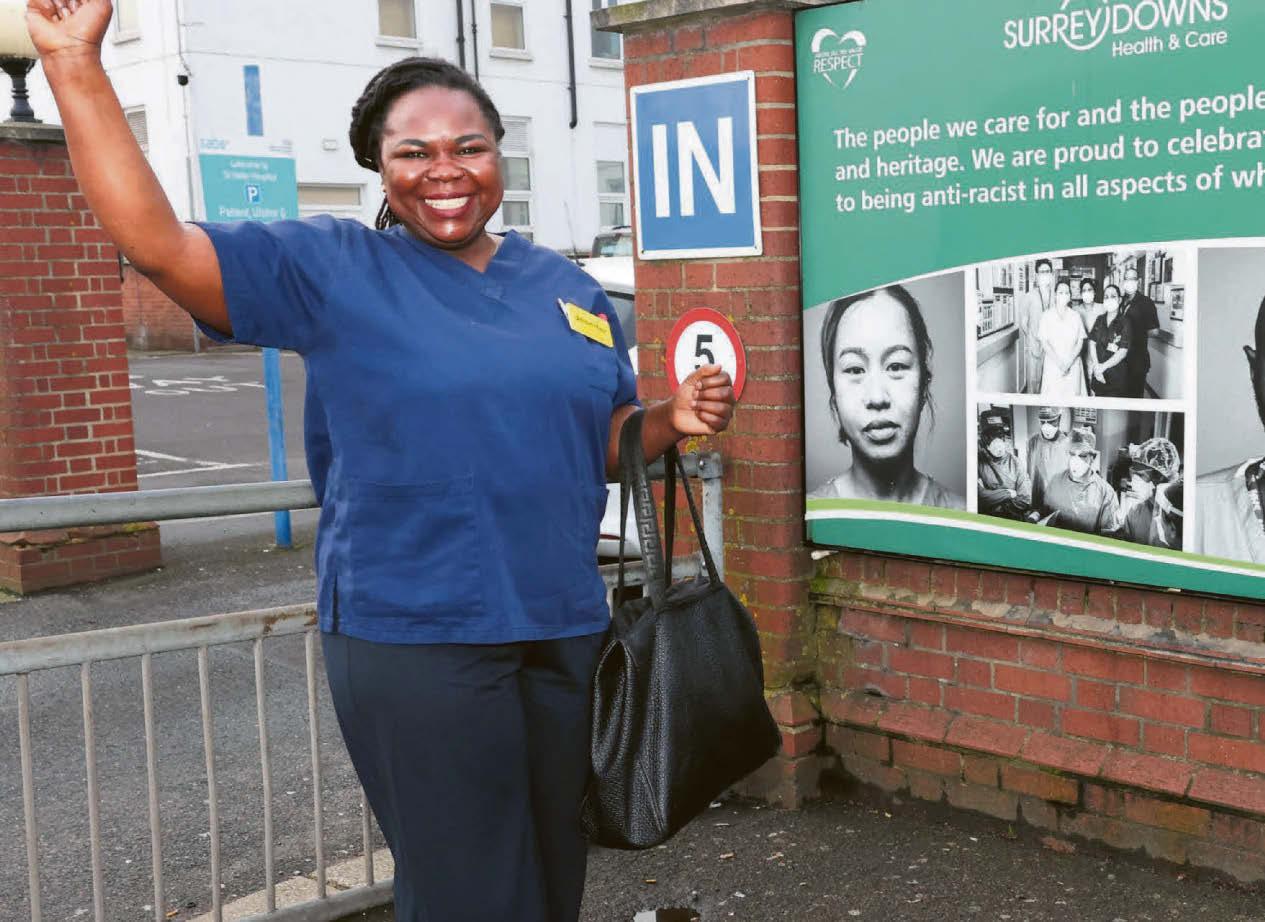 Nurse's delight after she's welcomed back at trans row hospital
