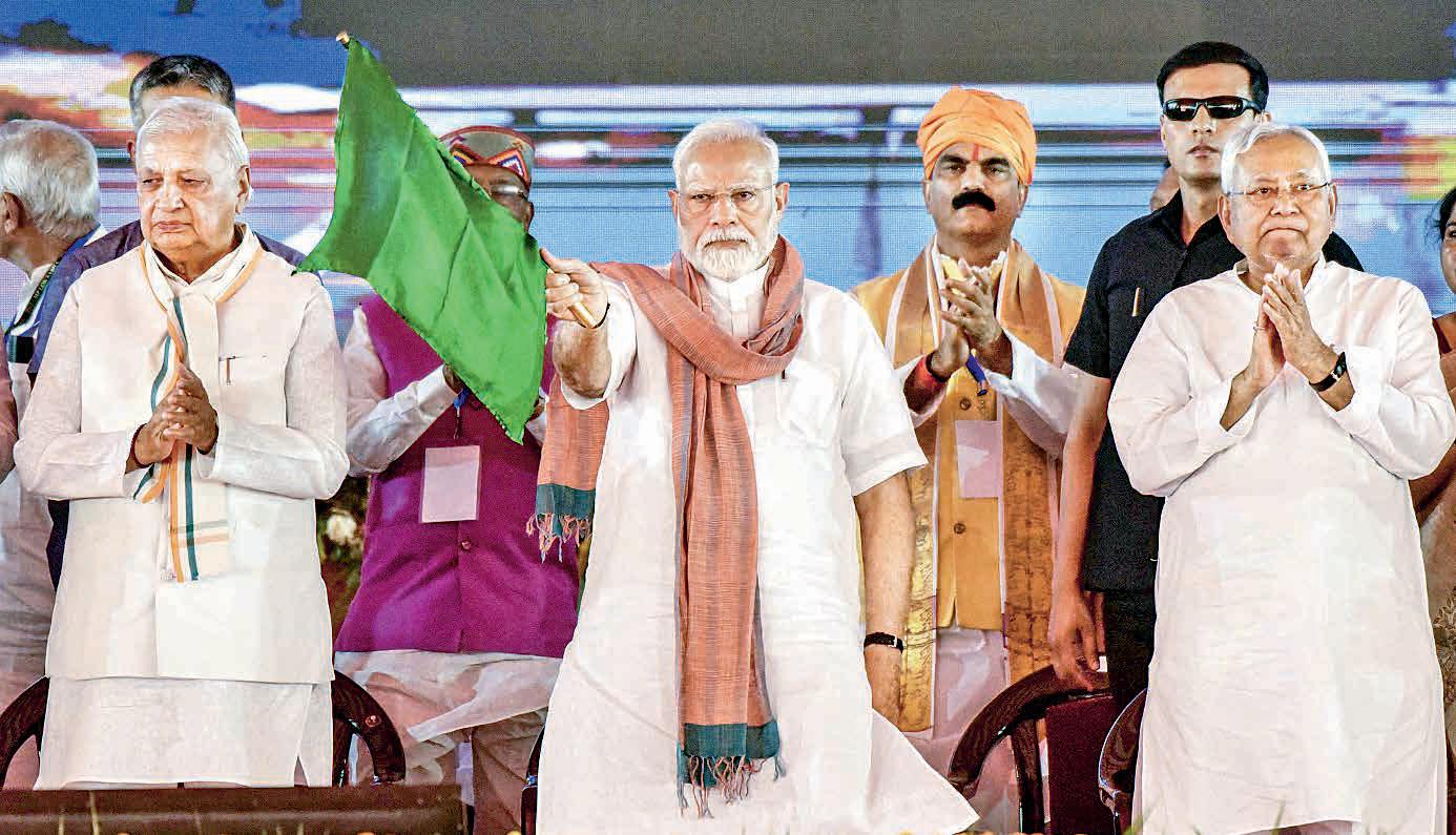 PM Modi flags off four trains, launches projects worth ₹13,500 crore for Bihar