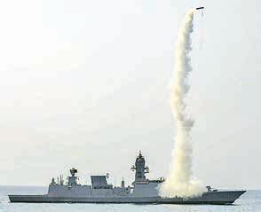 Indian Navy test fires anti-ship missile in sea
