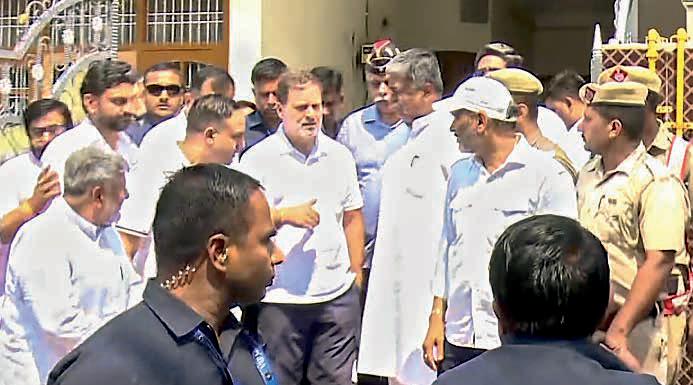 Rahul meets Pahalgam terror attack victim Lt Vinay Narwal's kin in Karnal