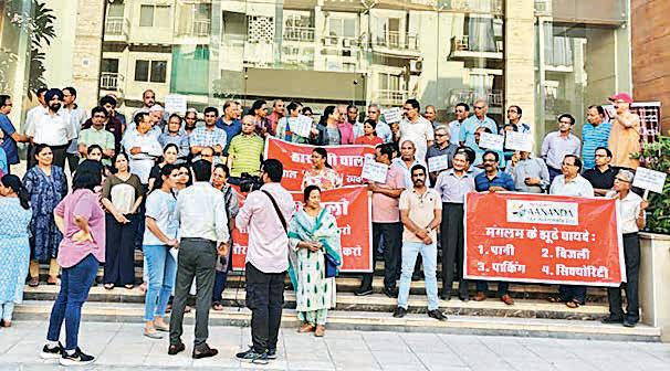 Increasing maintenance charges: Manglam Ananda residents protest