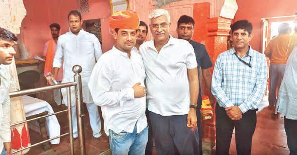Shekhawat tours R'bore, reviews temple works