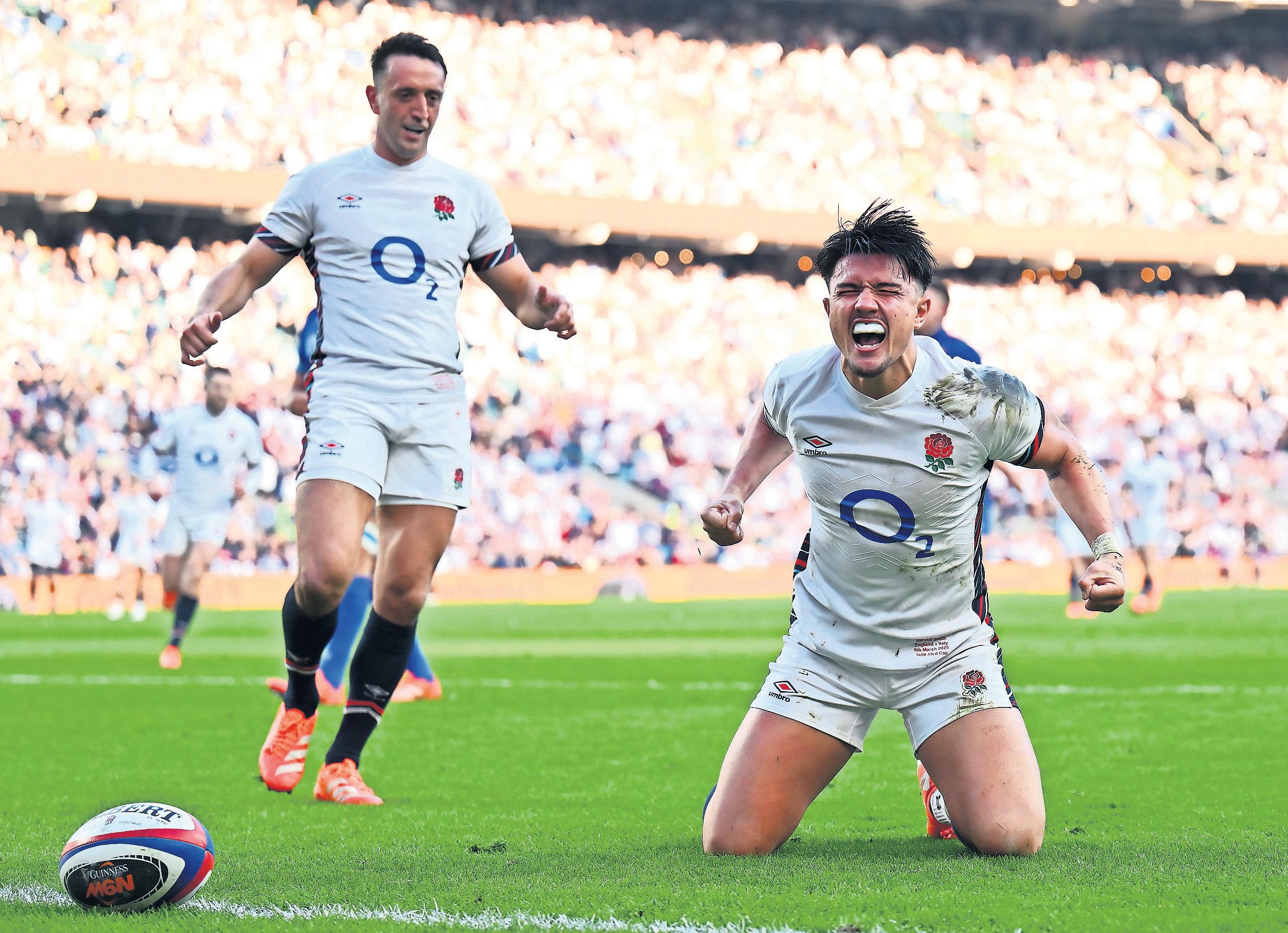 Down to the wire England keep Six Nations bid alive with seven-try victory