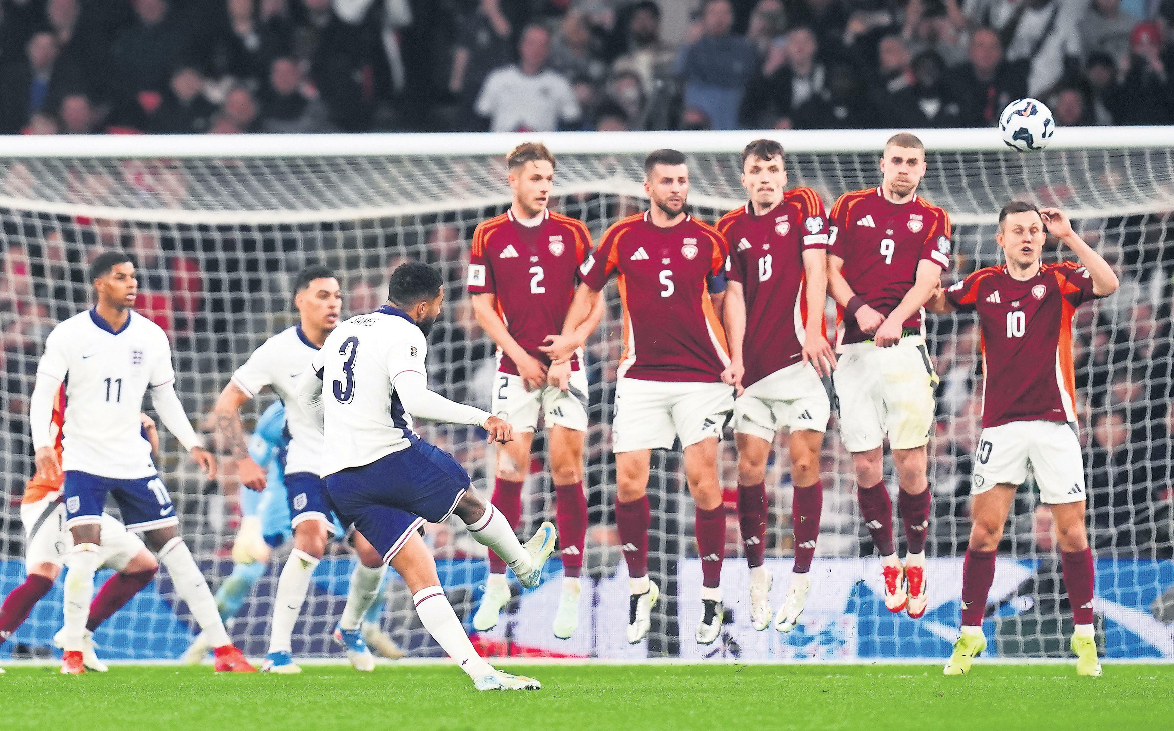 James bends it like Beckham to spark attritional England into life