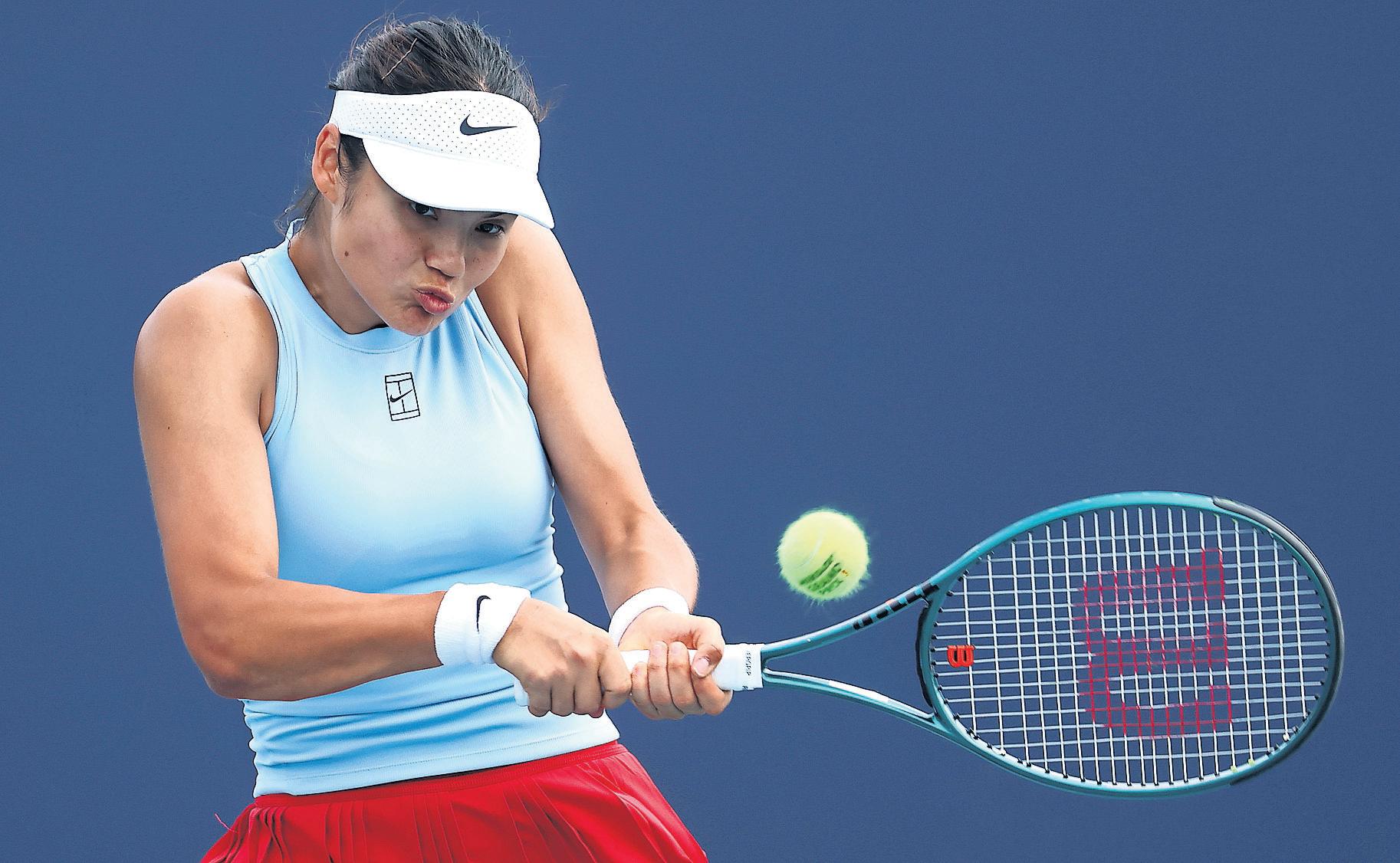 Raducanu breezes past Anisimova for last-eight spot and top 50 return