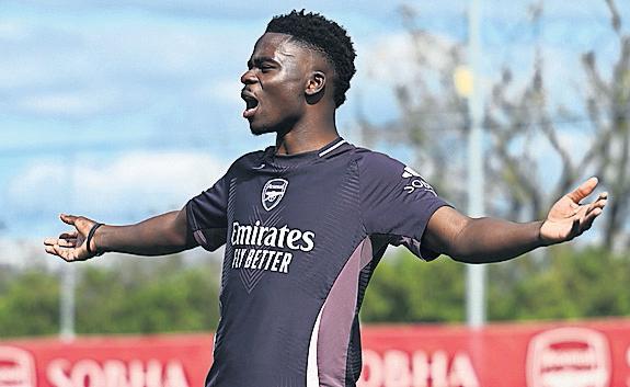 Saka 'ready to go' for league return, says upbeat Arteta